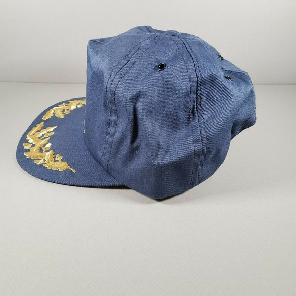 Vtg Atlas Disney Mickey Mouse Shadow Silhouette Navy Gold Strap Back Hat - Picture 4 of 11